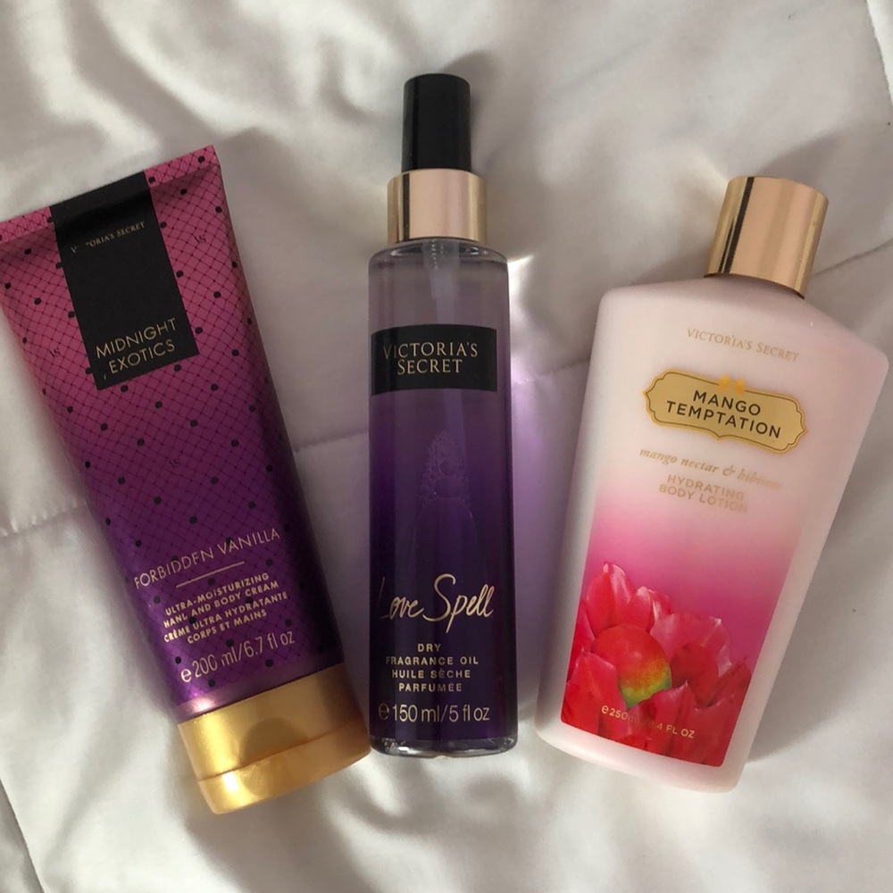 Victorias secret body cream and fragrance set